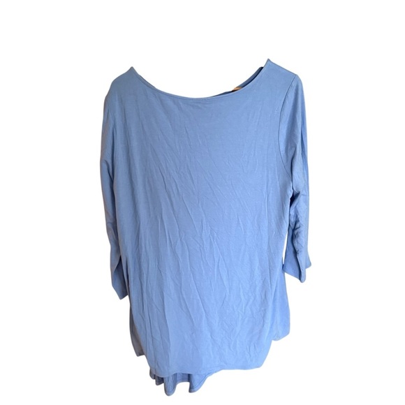 The Limited women’s 1X Blue Side Gather Rayon Knit Stretch Career Asymmetric - Picture 7 of 11